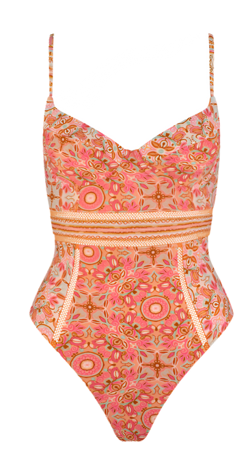 TIGERLILY - LUCIANA CINDY ONE PIECE - TANGERINE SPLICE