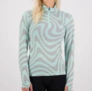 Womans Cascade merino flex 200 1/4 zip Blazing Mint